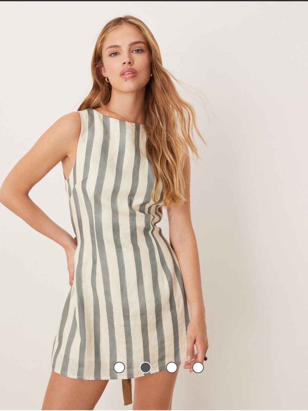 VRG GRL Lea Striped Mini Dress in Shade Tide